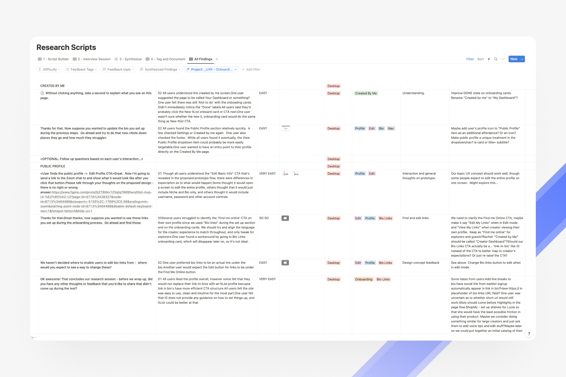 Example of the research repository I built in Notion.